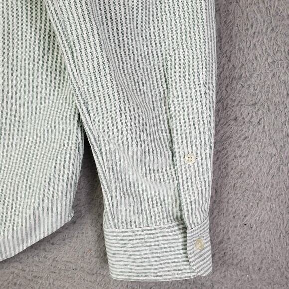 Polo Ralph Lauren Shirt Mens Size Medium Green Stripe Button Down Oxford LS - Picture 7 of 9